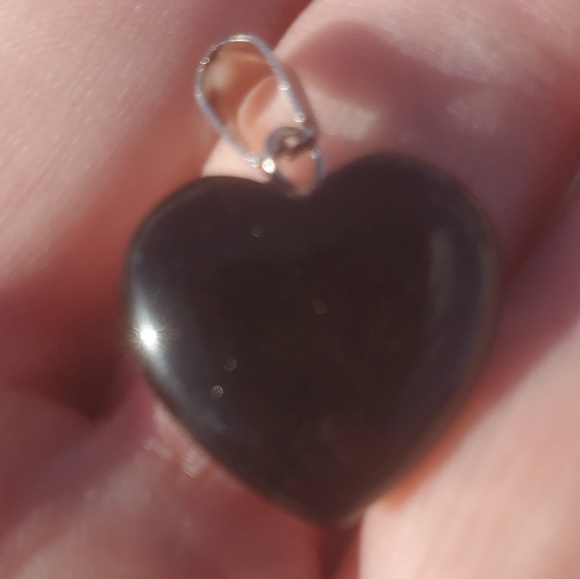 New Black Onyx Heart Shaped Pendant. - Picture 2 of 10